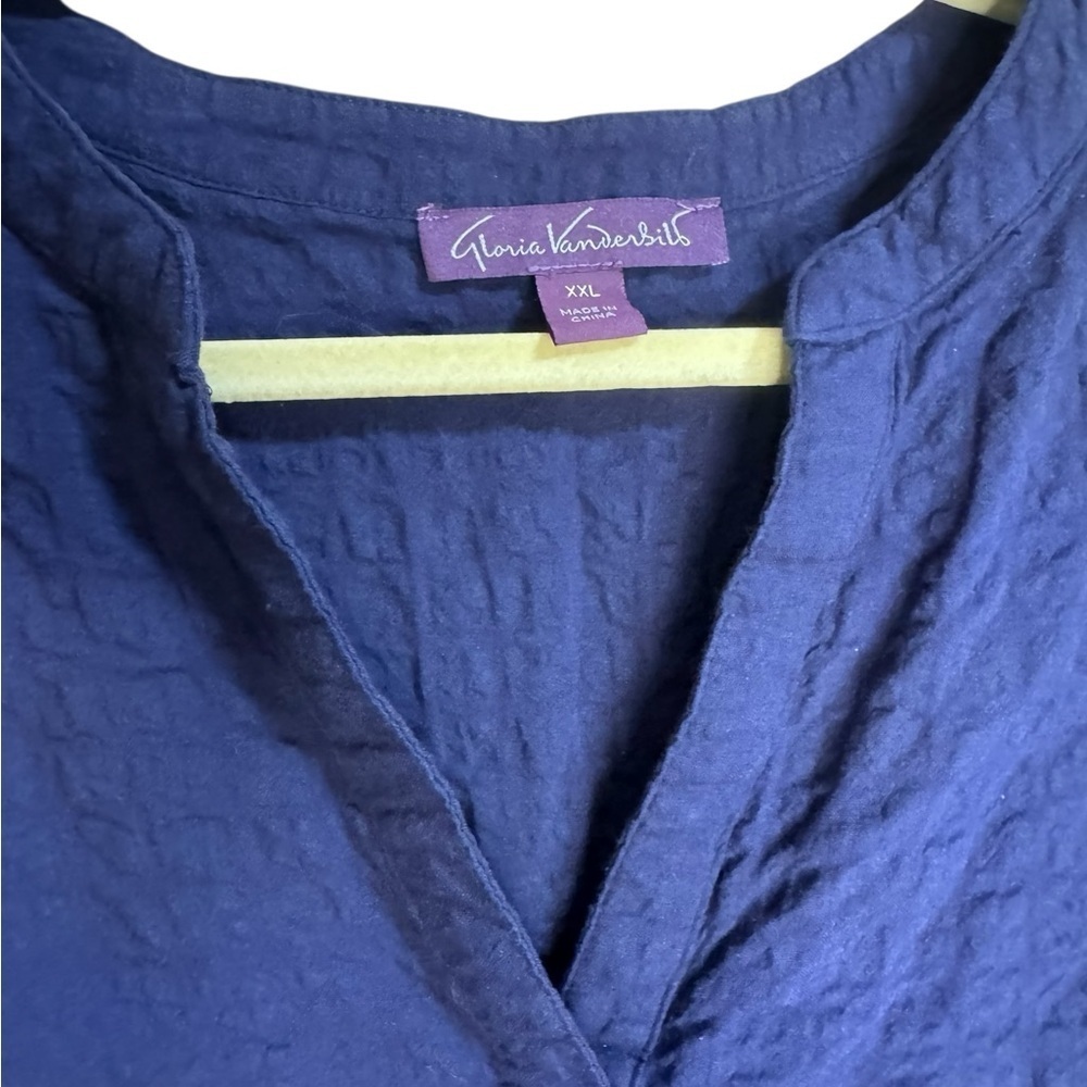 Gloria Vanderbilt Blue Boxy Crinkle Blouse - XXL - Picture 4 of 4